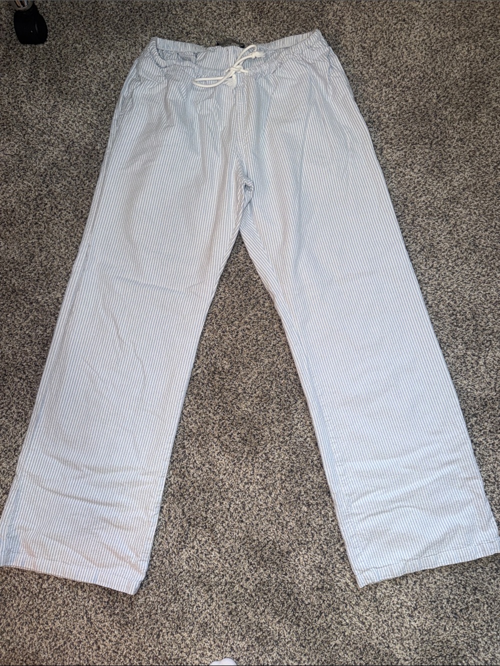 Brandy Melville Light Blue Pinstripe Drawstring Joggers